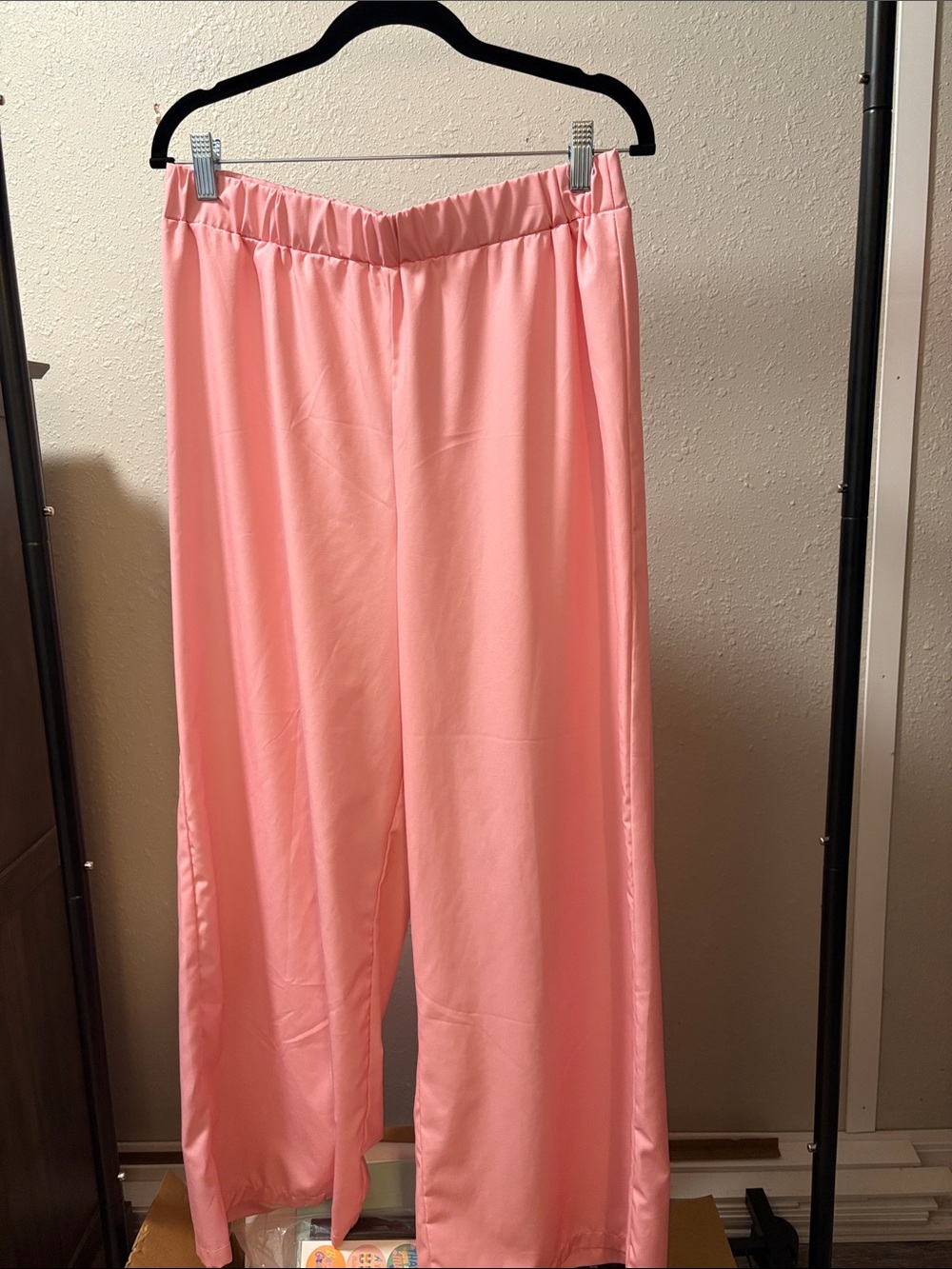 SHEIN Pastel Pink Wide-Leg Pull-On Sweatpants